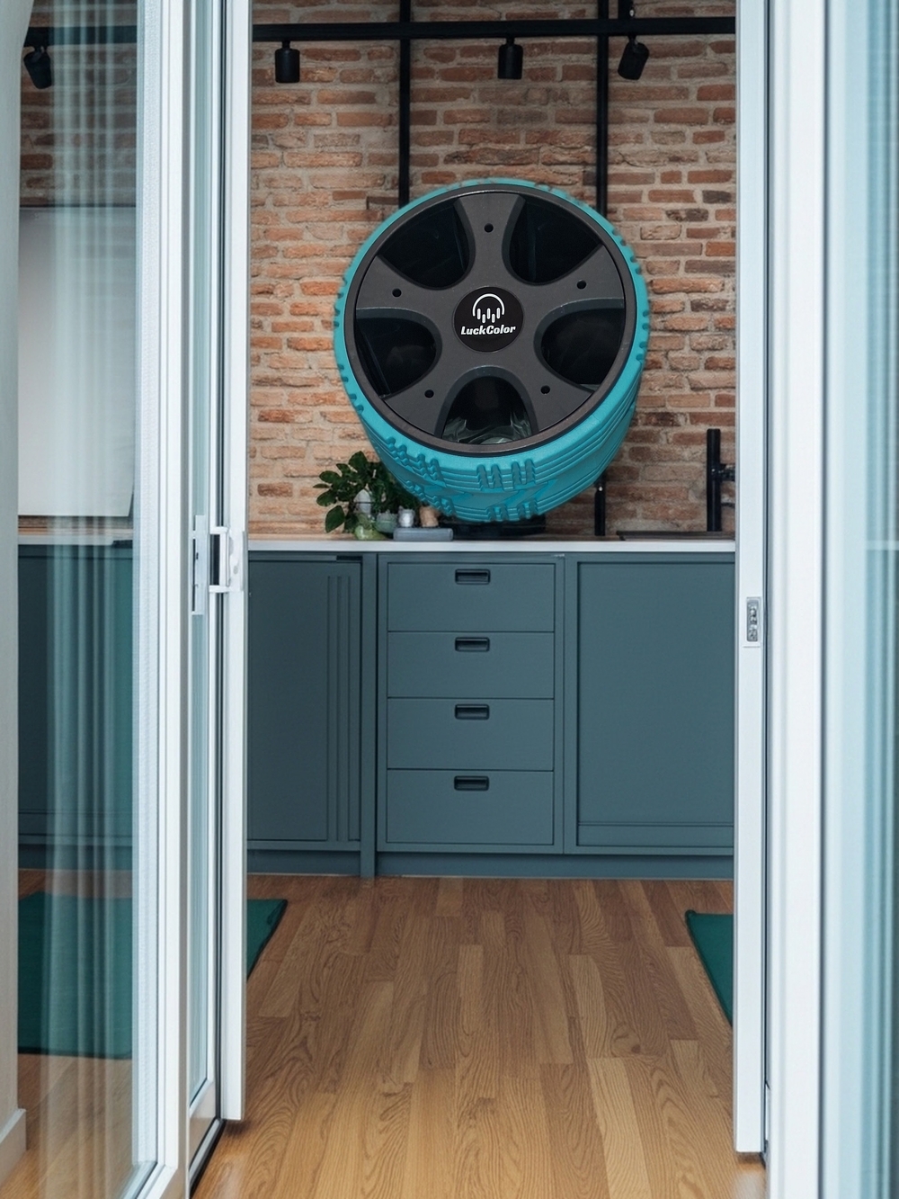 YOGA WHEEL Luckcolor Teal(acid blue) L